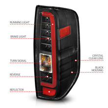 Cargar imagen en el visor de la galería, ANZO 2005-2021 Nissan Frontier LED Taillights Black Housing/Clear Lens