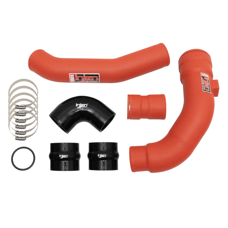 Kit de tuberías para intercooler de color rojo arrugado turbodiésel Injen 17-22 Ford F250/F/350/F-450/F-550 V8-6.7L