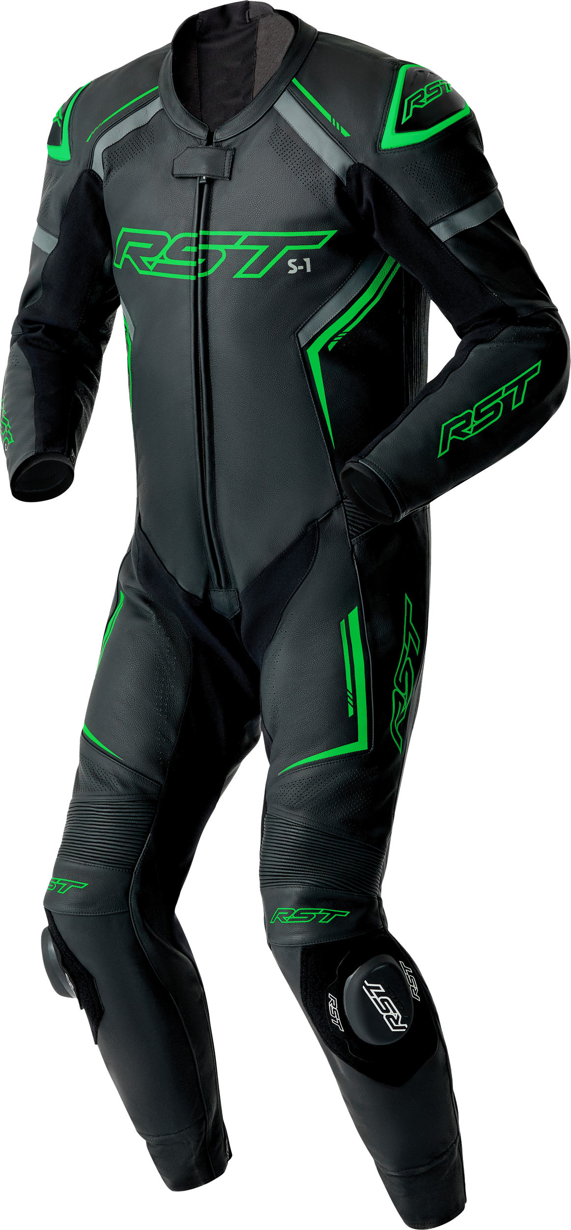 RST S1 D3O Suit BLK/GRY/FLO GRN Leather XL (103604F.GRN-46)