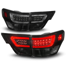 Cargar imagen en el visor de la galería, ANZO 11-13 Jeep Grand Cherokee LED Taillights w/ Lightbar Black Housing/Smoke Lens 4pcs