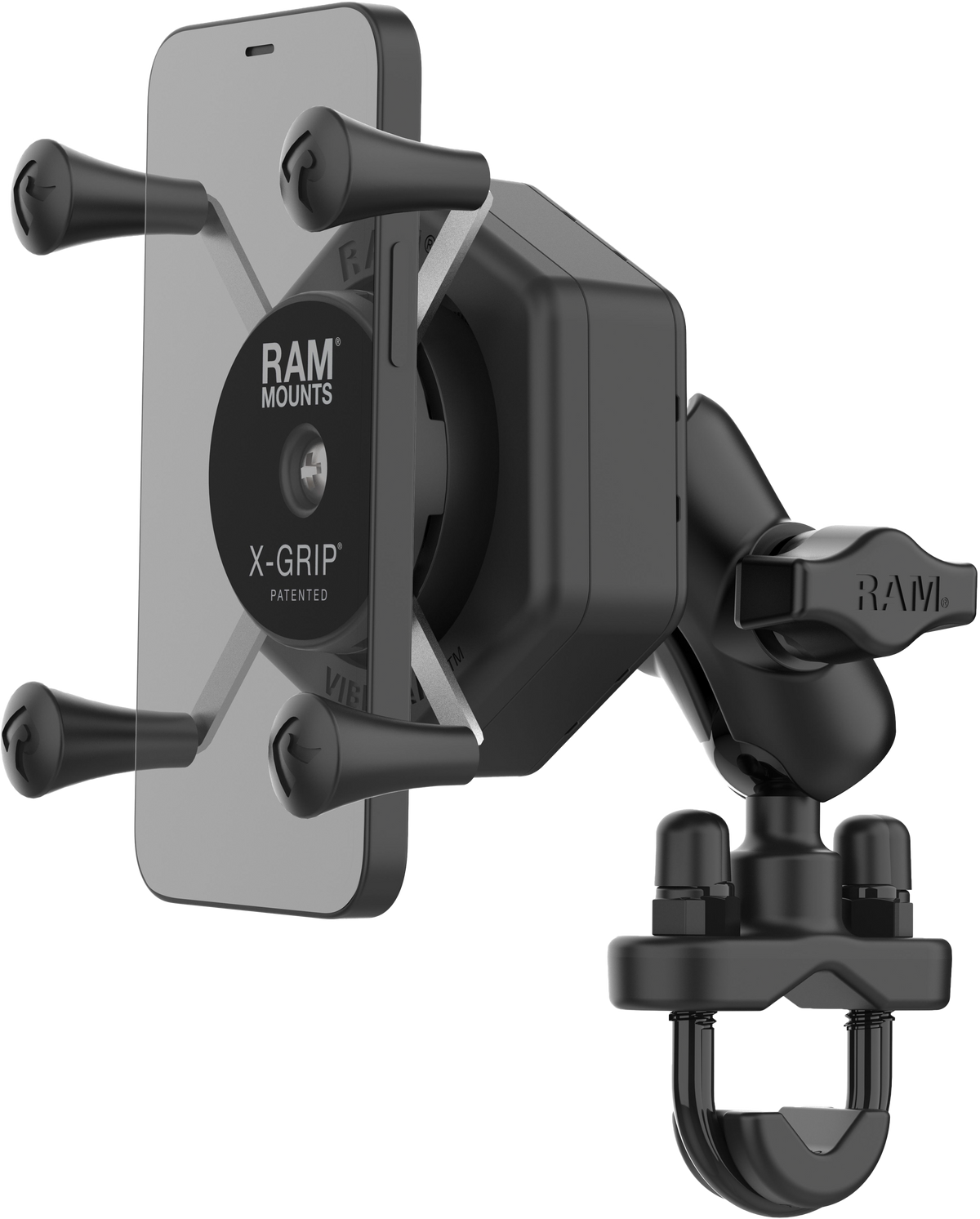RAM X-Grip Vibe-Safe Phone Mount with U-Bolt Base Short (RAM-B-149Z-A-UN7-462)