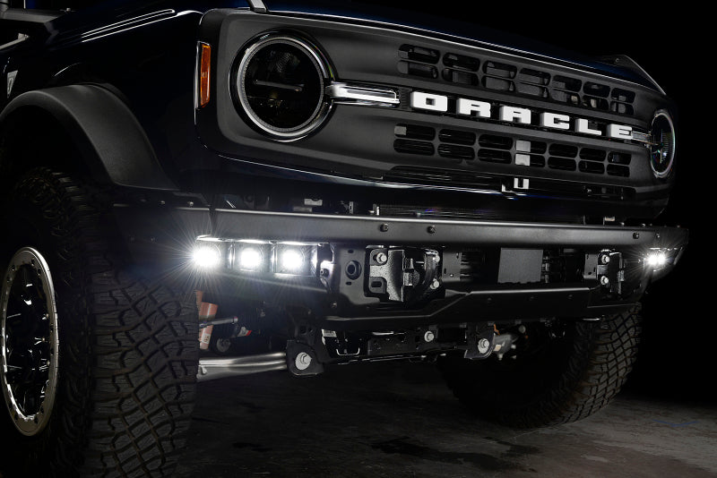 Kit de luces antiniebla LED triples ORACLE Lighting 21-22 Ford Bronco para parachoques de acero - Blanco VER GARANTÍA