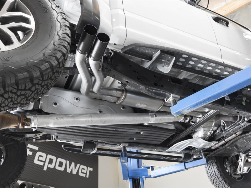 aFe POWER Rebel Series 3in 409 SS Cat Back Exhaust w/ Black Tips 17 Ford F-150 Raptor V6-3.5L