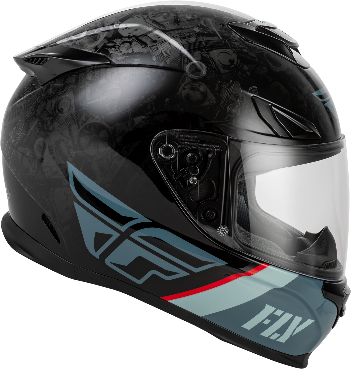 Fly Racing Sentinel Mech Helmet Black/Grey/RED 2X (73-84312X)
