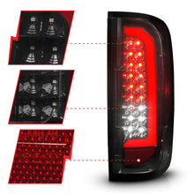 Cargar imagen en el visor de la galería, ANZO 15-21 GMC Canyon Full LED Tail Lights w/ Red Lightbar Black Housing Smoke Lens