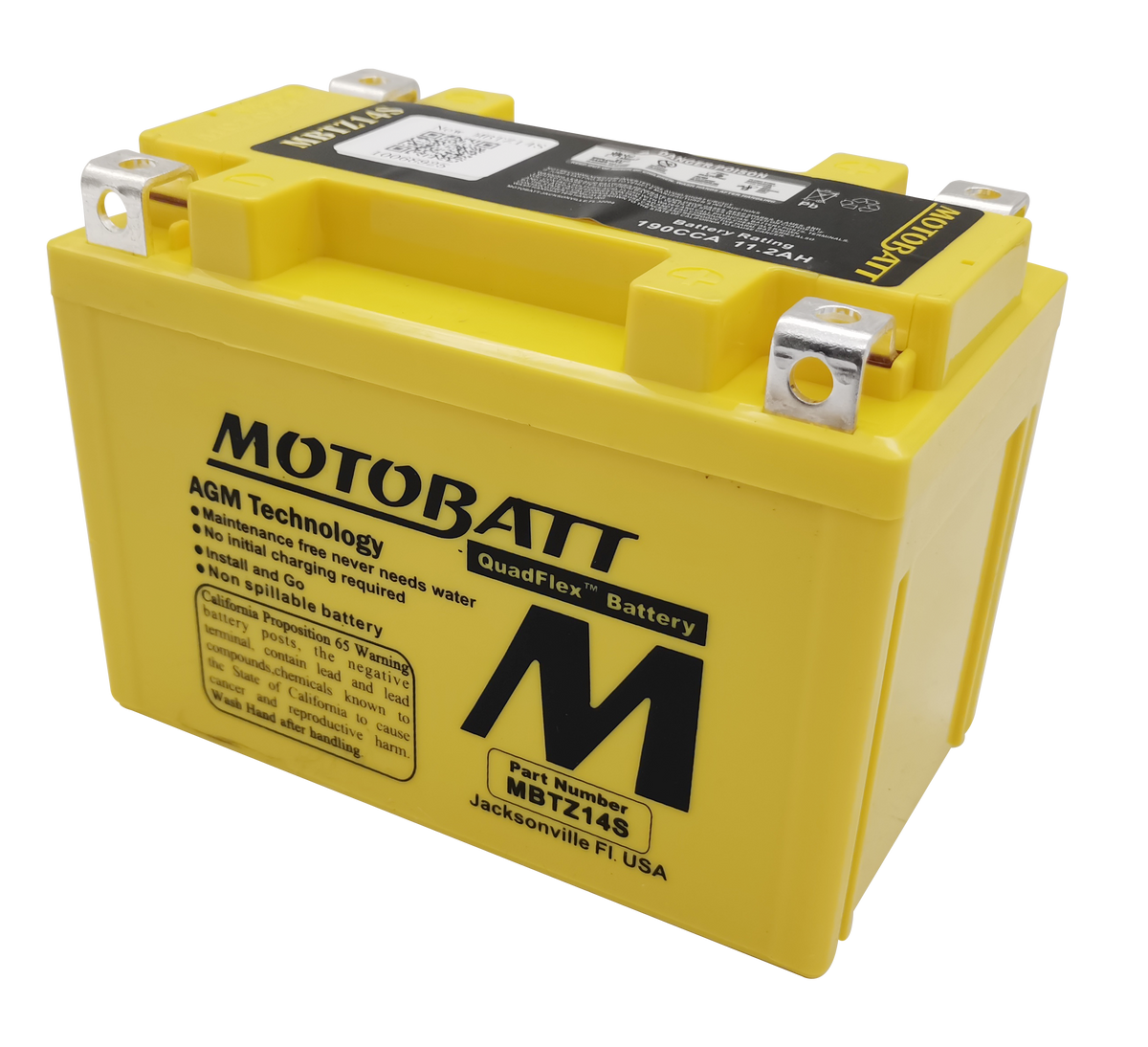 Motobatt Battery MBTZ14S Sealed Factory Activated