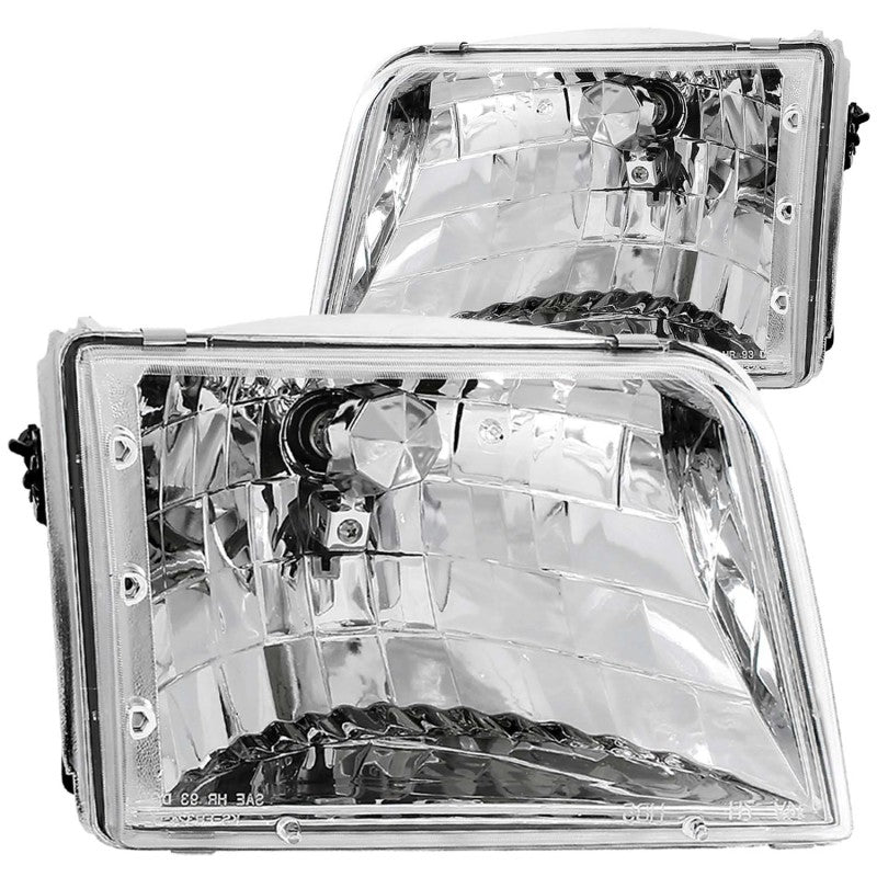 Faros delanteros de cristal cromados para Ford Ranger ANZO 1993-1997