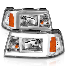 Cargar imagen en el visor de la galería, ANZO 2001-2011 Ford Ranger Crystal Headlights w/ Light Bar Chrome Housing