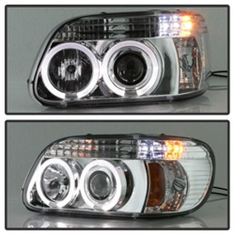 Faros delanteros de proyector Spyder Ford Explorer 95-01, LED Halo Chrm PRO-YD-FEXP95-HL-1PC-C