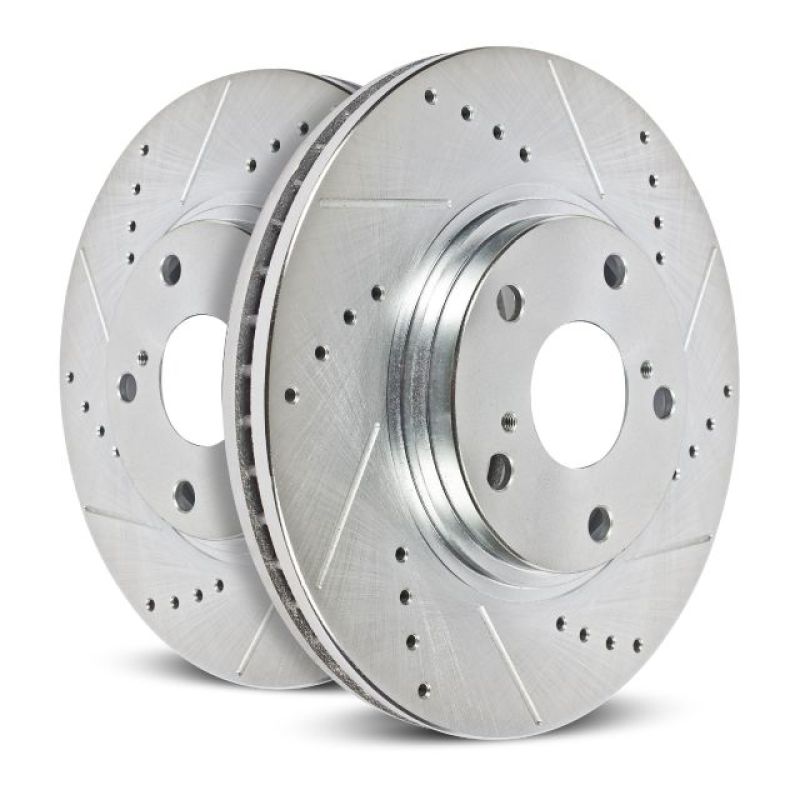 Power Stop Evolution Drilled & Slotted Brake Rotors Front Pair — Fits 2015-2020 Dodge Charger & Challenger