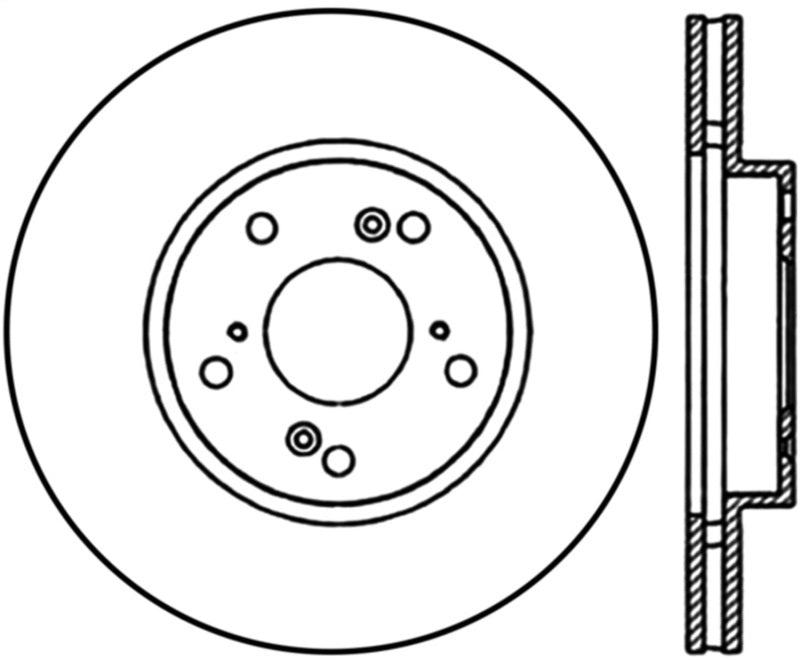 StopTech 06-08 Civic GX / 02-04 CR-V / 98-02 Honda Accord V6 / 03-07 Accord 4 cil/V6 MT ranurado y D