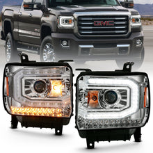 Cargar imagen en el visor de la galería, ANZO 2016-2019 Gmc Sierra 1500 Projector Headlight Plank Style Chrome w/ Sequential Amber Signal