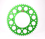 Renthal 98-24 Kawasaki KX 80/85L/85II/100/112 Rear Grooved Sprocket - Green 420-51P Teeth