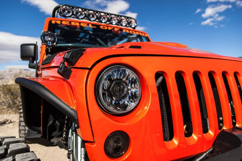 KC HiLiTES 7in. Gravity LED Pro DOT Headlights — Fits 2007-2018 Jeep JK (Pair)