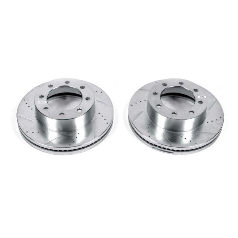 Power Stop Evolution Drilled & Slotted Front Rotor Pair — Fits 2013-2022 Ford F-250/F-350 Super Duty