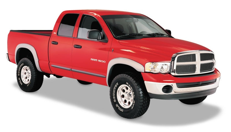 Guardabarros estilo OE de Bushwacker para Dodge Ram 1500 Fleetside 02-05, 4 piezas, 75,9/76,3/97,9 pulgadas, caja, color negro