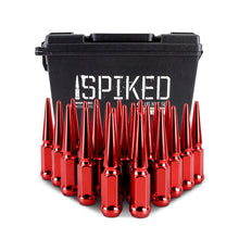 Cargar imagen en el visor de la galería, Mishimoto Mishimoto Steel Spiked Lug Nuts M14 x 1.5 24pc Set Red