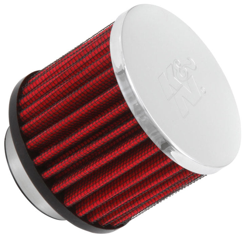 K&N 62-1460 Crankcase Vent Filter - 1.5in Flange ID x 3in OD x 2.5in H Chrome Top