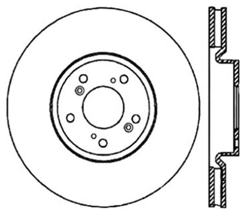 Rotor delantero izquierdo ranurado y perforado SportStop para Acura TL (Brembo Caliber) 04-08 de StopTech