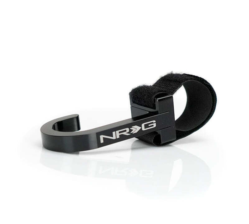 NRG Steering Wheel Hook CNC Aluminum Laser Logo Black — Interior Accessories