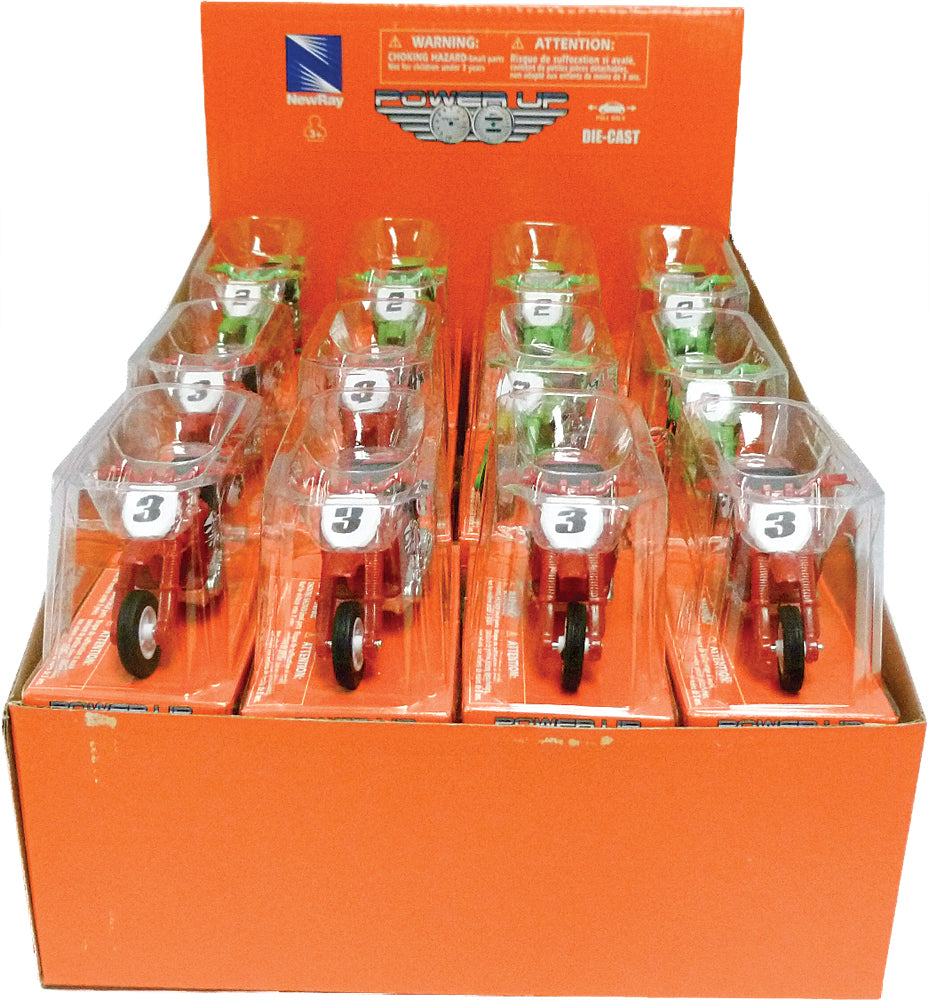 NEW-RAY Replica 1:32 Mini Bike SET 4 Assorted Mini Bikes 24/PC (00417E)