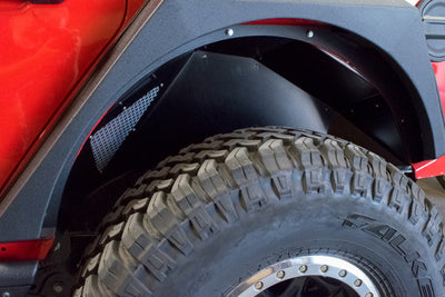 DV8 Offroad Aluminum Rear Inner Fender Black — Fits 2018+ Jeep Wrangler JL