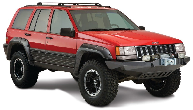 Guardabarros estilo recortado Bushwacker para Jeep Grand Cherokee 93-98, 4 piezas, color negro