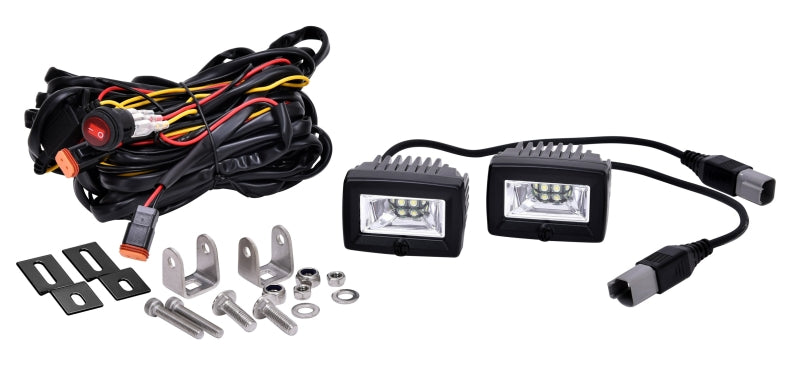 KC HiLiTES C-Series C2 LED 2in Backup Area Flood Light 20W (Pair Pack) - Black