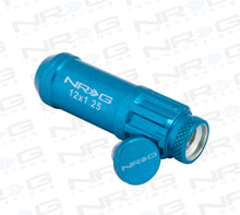 Cargar imagen en el visor de la galería, NRG 700 Series M12 X 1.25 Steel Lug Nut w/Dust Cap Cover Set 21 Pc w/Locks &amp; Lock Socket - Blue