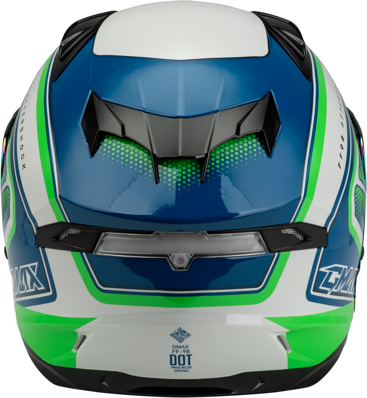 GMAX FF-98 Aftershock Helmet White/Neon Green XL (F1984797-DOT)