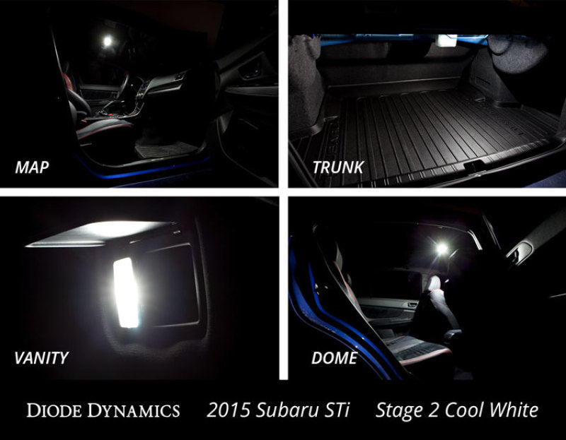 Kit de iluminación interior para Subaru WRX 2015-2019 de Diode Dynamics, etapa 2, color blanco frío