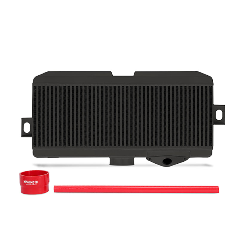 Kit de intercooler de montaje superior Mishimoto Subaru WRX STi 08-15: mangueras negras y rojas recubiertas de polvo