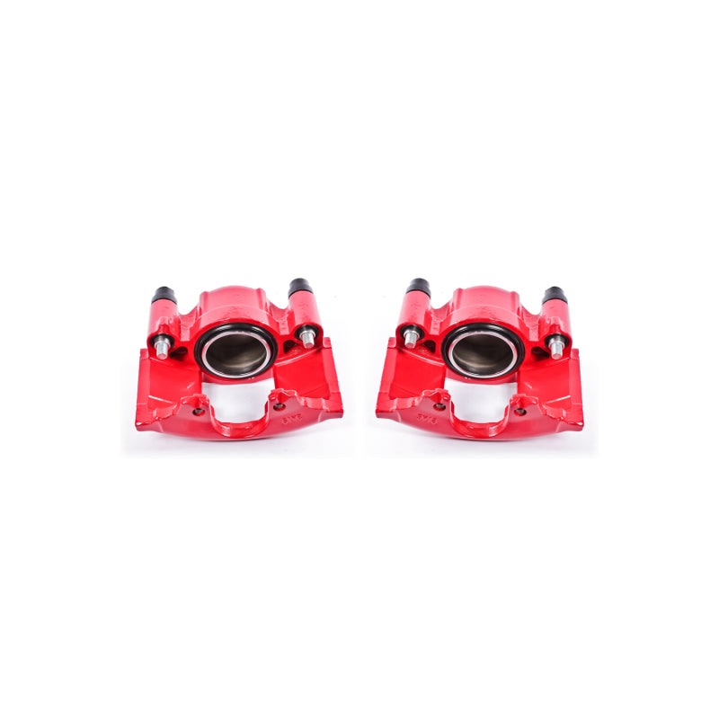 Pinzas delanteras Power Stop para chasis comercial Cadillac 90-93, color rojo, sin soportes (par)