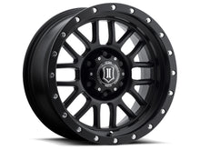 Cargar imagen en el visor de la galería, ICON Alpha 17x8.5 6x5.5 0mm Offset 4.75in BS 106.1mm Bore Satin Black Wheel