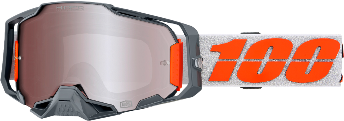 100-Percent Armega Hiper Goggle Silver Mirror Silver Lens (50003-00016)