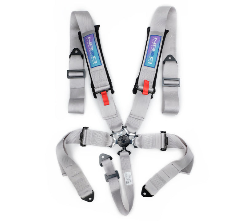 NRG 5-Point 3-Inch Racing Harness with Cam Lock — Silver