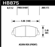 Cargar imagen en el visor de la galería, Hawk 14-17 Acura RDX/RLX Performance Ceramic Street Front Brake Pads