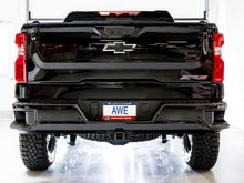 Cargar imagen en el visor de la galería, AWE Tuning 22-23 GMC Sierra 1500 AT4X 6.2L 0FG Catback Split Dual (Flat Bumper) - Bashguard(No Tips)