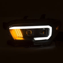 Cargar imagen en el visor de la galería, ANZO 2016-2017 Toyota Tacoma Projector Headlights w/ Plank Style Design Black/Amber w/ DRL