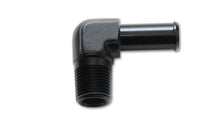 Cargar imagen en el visor de la galería, Vibrant 1/2 NPT to 5/8in Barb Straight Fitting 90 Deg Adapter - Aluminum