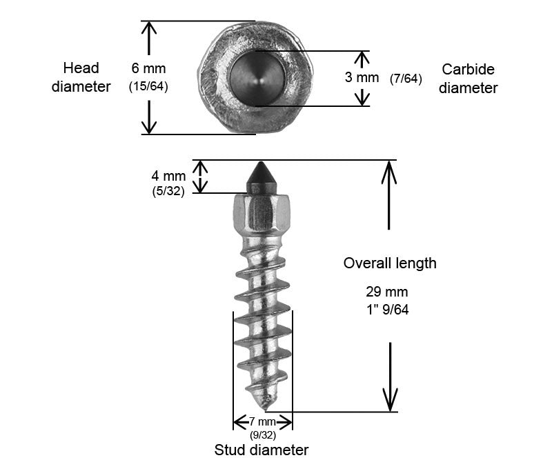 Igrip 25MM Standard Screw Studs QTY 1000 (ST-251000R)