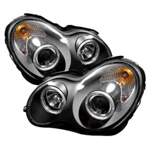 Cargar imagen en el visor de la galería, Faros delanteros Spyder Mercedes Benz Clase C 01-05 4 DrProjector Halogen LED Halo Blk PRO-YD-MBW203-HL-BK