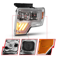 Cargar imagen en el visor de la galería, ANZO 2009-2014 Ford F-150 Projector Headlight Chrome Amber