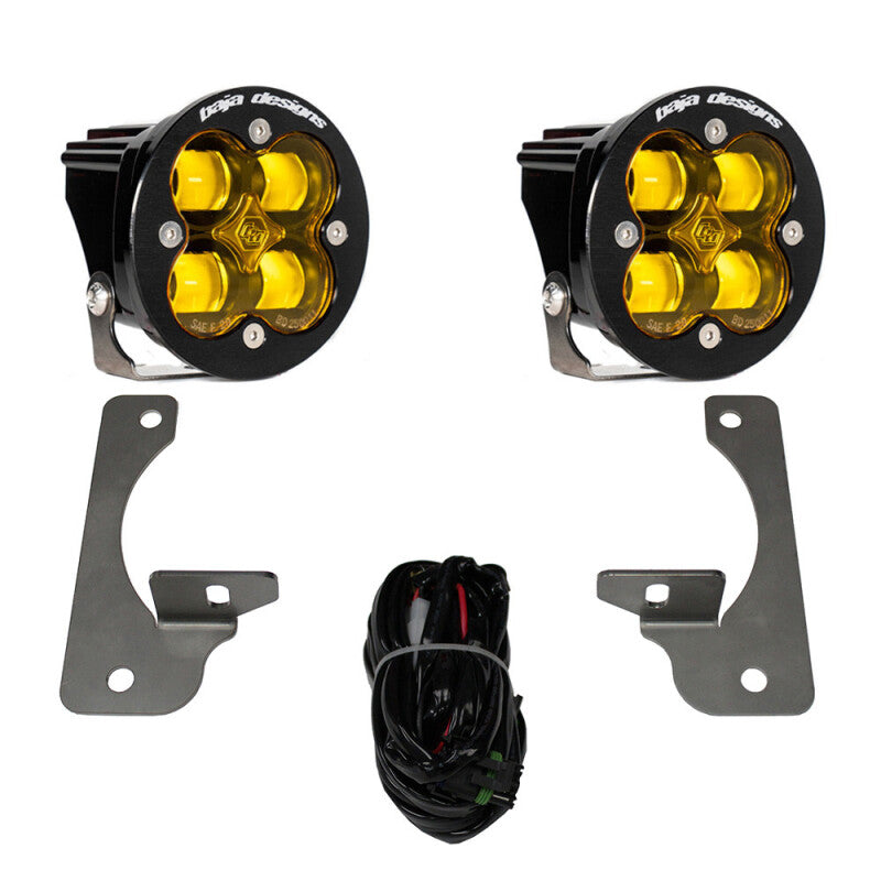 Baja Designs Squadron R SAE Fog Pocket Kit - Amber — Fits 2007-2009 Jeep Wrangler JK