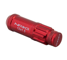 Cargar imagen en el visor de la galería, NRG 700 Series M12 X 1.5 Steel Lug Nut w/Dust Cap Cover Set 21 Pc w/Locks &amp; Lock Socket - Red