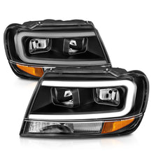 Cargar imagen en el visor de la galería, ANZO 99-04 Jeep Grand Cherokee Crystal Headlights - w/ Light Bar Black Housing