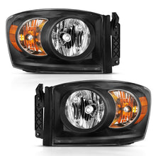 Cargar imagen en el visor de la galería, ANZO 2006-2009 Dodge Ram 1500 Crystal Headlight  Black Amber