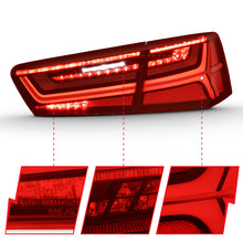 Cargar imagen en el visor de la galería, ANZO 2012-2018 Audi A6 LED Taillight Black Housing Red/Clear Lens 4 pcs (Sequential Signal)