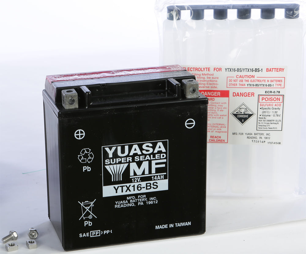 Yuasa Battery YTX16-BS Maintenance Free (YUAM32X6S)