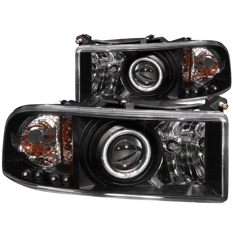 Faros delanteros con proyector ANZO Dodge Ram 1994-2001 con Halo negro